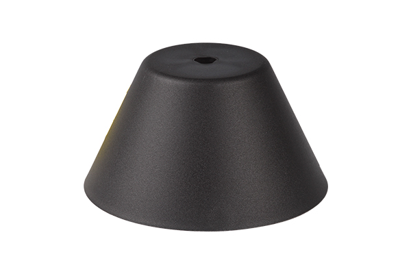 FL plafondkap kunststof taps klein met gat M10 voor trekontlasting zwart