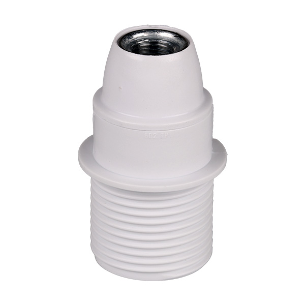Arditi 043595 lamphouder E14 M10x1 TPL thermoplast gelakt (bakeliet uitstraling) met flens en buitendraad wit