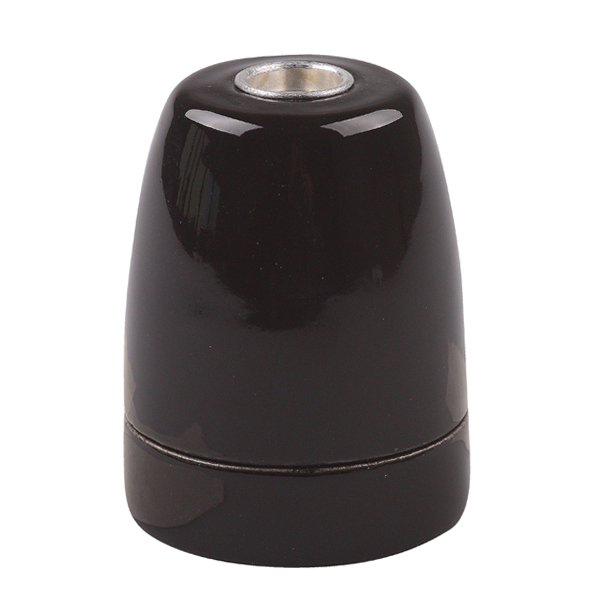 Lamphouder E27 M10x1 porselein zwart