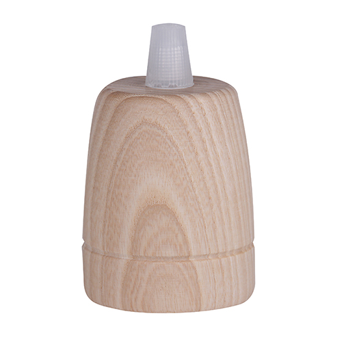 Firstlight lamphouder E27 M10x1 zonder aarde met trekontlasting essenhout
