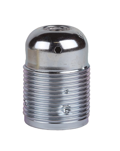 Arditi lamphouder E27 M10x1 met buitendraad en aarde chroomkleur
