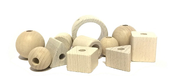 Kralenset voor stofkabel 11 delig hout wit