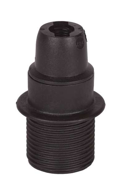 Vossloh Schwabe lamphouder E14 thermoplastisch kunststof M10x1 flens halfhoog zwart 
