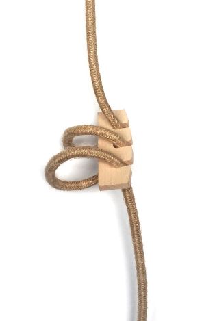 Firstlight klem voor stofkabel met 3 openingen hout naturel