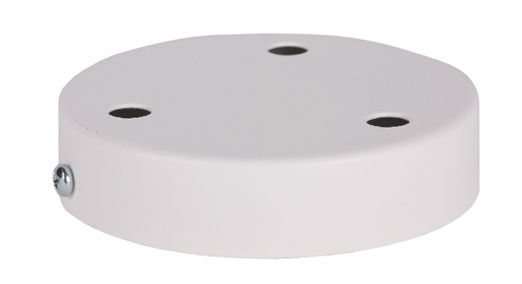 FL plafondkap staal 100x23,5mm 3 gaten 10,3mm met beugel wit mat