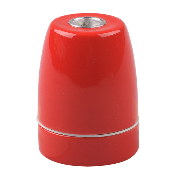 Firstlight lamphouder E27 M10x1 porselein rood met rubber ring
