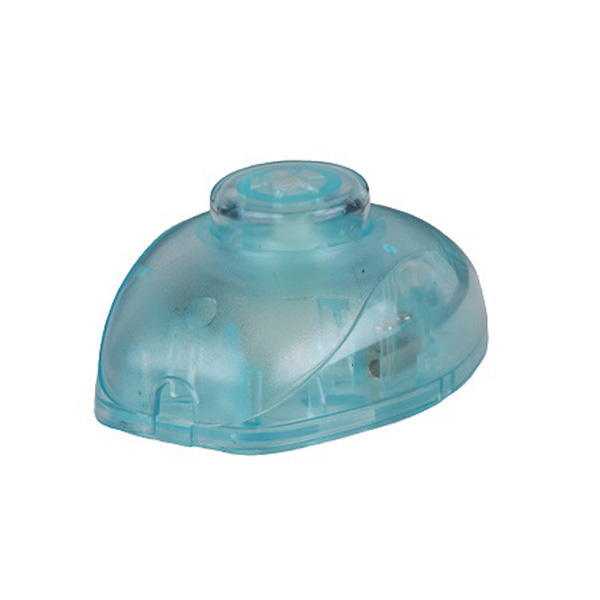 Vloerschakelaar ovaal polig 2A blauw transparant
