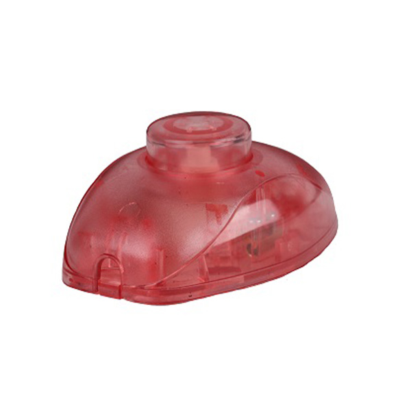 Vloerschakelaar ovaal 1 polig 2A roze transparant
