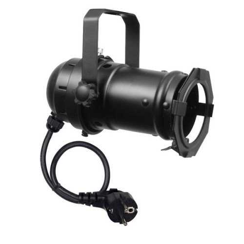 Showtec PAR16 spot zwart GU10 50W 230V 30115 snoer 30 cm + stekker met filterframe