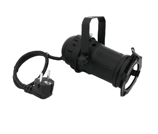 Eurolite PAR16 spot zwart GU10 50W 230V snoer 30 cm + stekker met filterframe