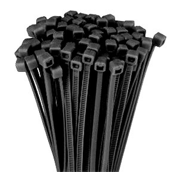 Bundelband 370 x 7,6mm UV bestendig zwart /zakje 100