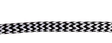 Stofkabel 2x0,75mm2 zigzag zebra per meter wit zwart