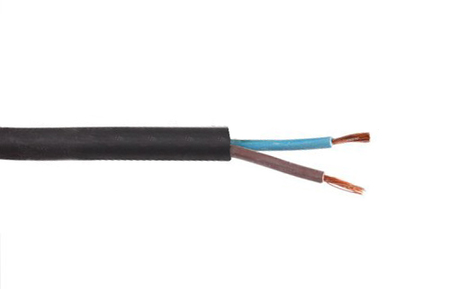 VMvS H03VV-F 2x0,75mm2 rond zwart per rol 100m