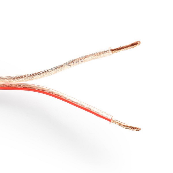 Luidsprekerkabel 2 x 2,5 mm2 transparant per 100m