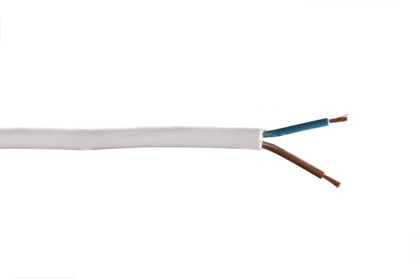 VMvL H05VV-F 2x0,75mm2 rond wit per rol 100m
