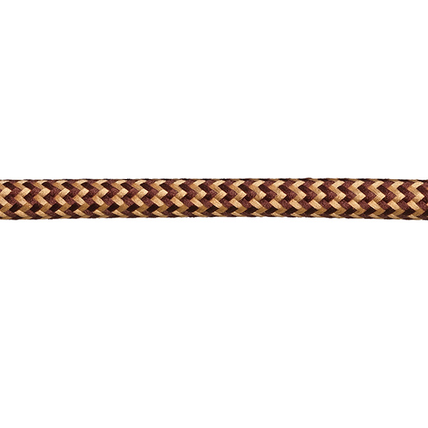 FL stofkabel 2x0,75mm2 mat zigzag beige donkerbruin