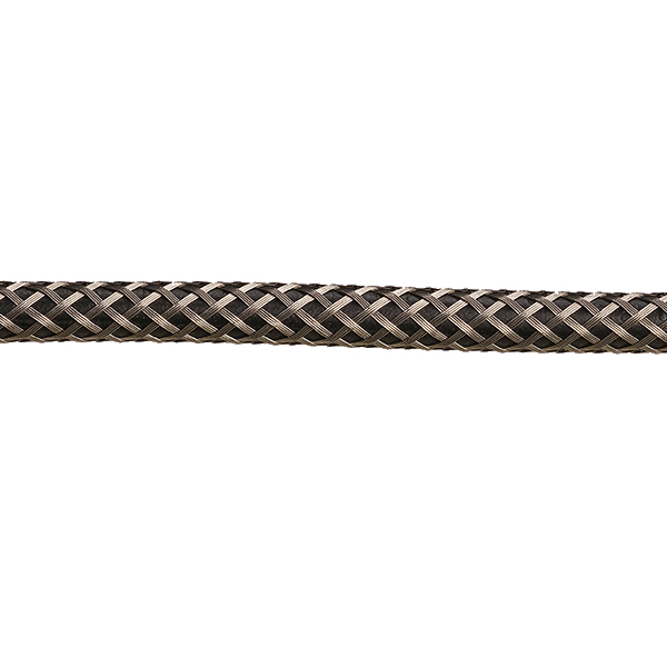 Kabel 2x0,75mm2 per meter met decoratieve metaalkleurige mantel met grote openingen en zwarte binnenkabel
Door diameter van de kabel past deze niet door elke trekontlasting, wel door 23000663, 23000660, 23000450
