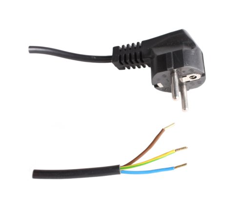 HK aansluitsnoer haakse stekker 3x1,5mm2 H05Z1Z1-F halogeenvrij 1,5m zwart