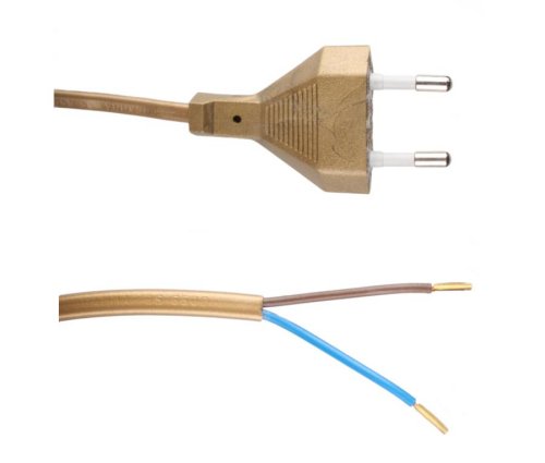 HK eurosnoer 2x0,75mm2 2,0m goud