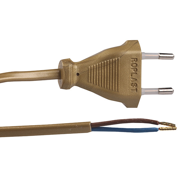 HK eurosnoer 2x0,75mm2 4,0m goud