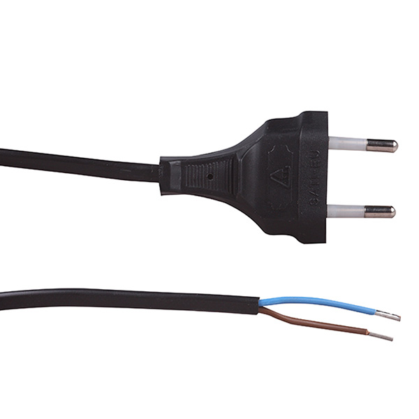 Satiplugs eurosnoer 2x0,75mm2 5,0m zwart