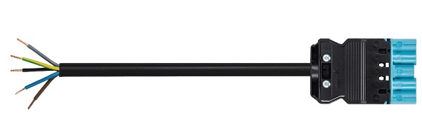Wieland GST18-5 aansluitsnoer male 0,5m 5x1,0mm2 Eca zwart met pastelkleurige connecto