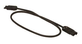 Elet-Plast koppelsnoer met platte 3 polige male en female connector 3,0m 3x1,5mm2 70° zwart