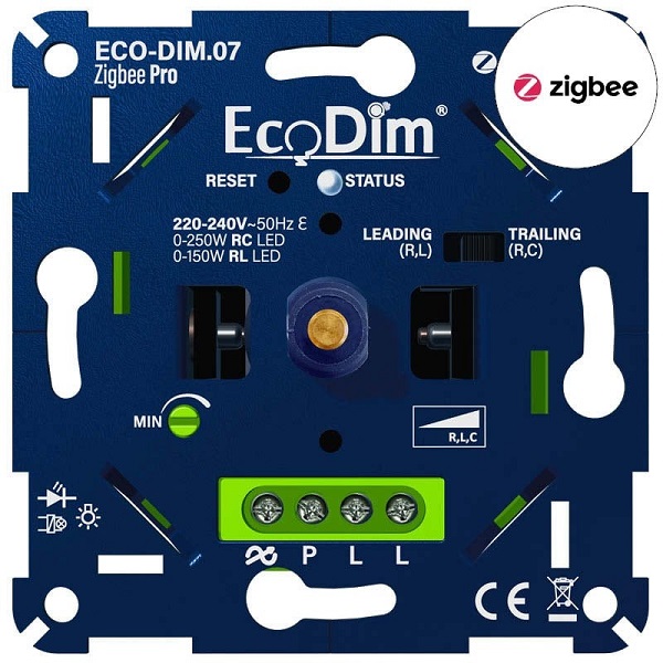 EcoDim.07 Zigbee Pro inbouwdimmer 0-250W voor dimbare LED's