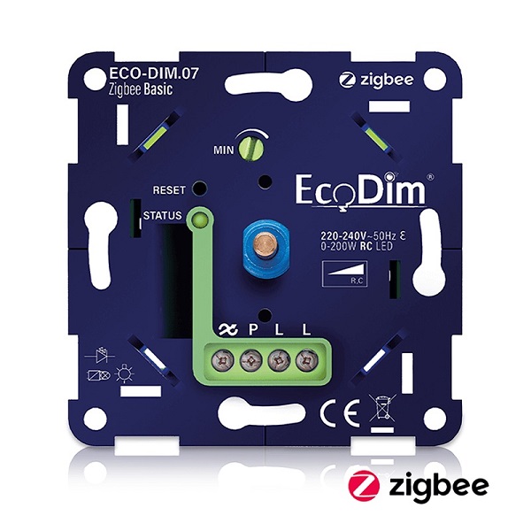 EcoDim.07 Zigbee Basic inbouwdimmer 0-200W voor dimbare LED's