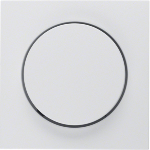 Berker S.1, B.1, B.3, B.7, glas inzetplaat dimmer met draaiknop polarwit RAL9010 mat