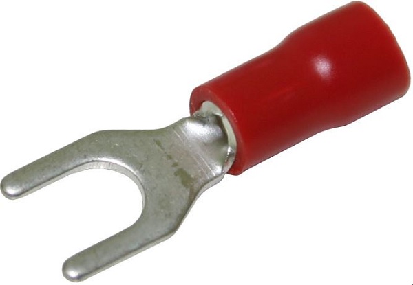 Vorkkabelschoen rood 0,75mm2 - 1,5mm2 sleuf 6,4mm M6 zakje 100