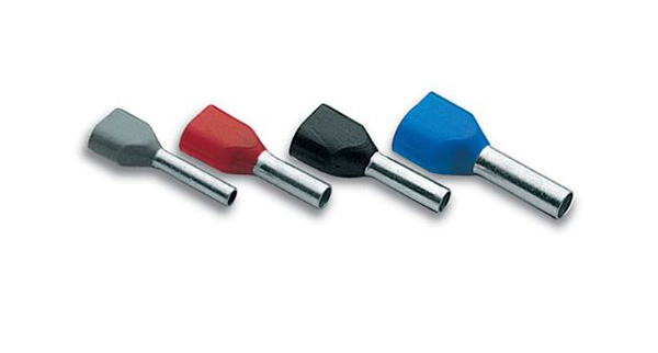 Adereindhuls twin 2x1,0mm2 rood geisoleerd lengte 8mm zakje 500